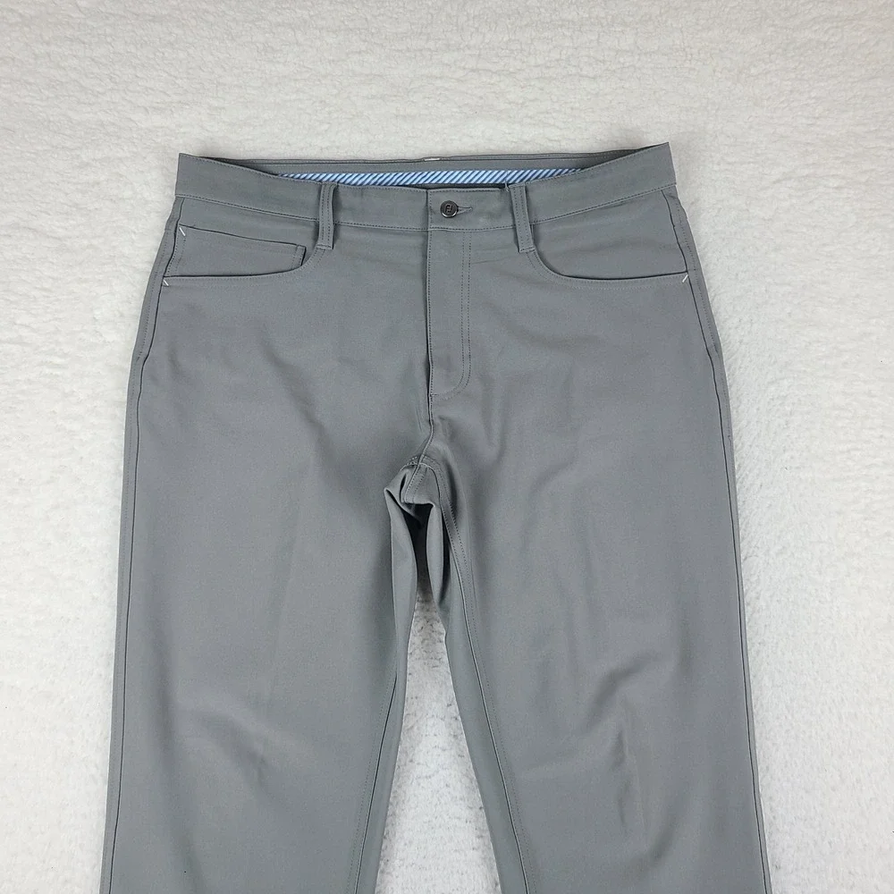Foot Joy Pants Mens 35x31 Gray Straight Leg Performance‎ Tech Golf HEMMED